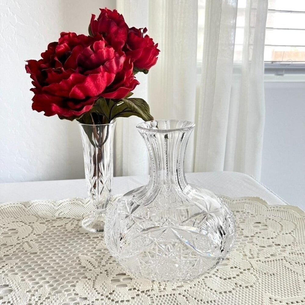 Vintage American Brilliant Period Cut Glass Decanter Water Carafe Barware